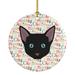 The Holiday Aisle® Russian Cat Hanging Figurine Ornament Ceramic/Porcelain in Black/Brown/Red | 2.8 H x 2.8 W x 0.15 D in | Wayfair