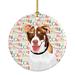 The Holiday Aisle® Australian Shepherd 2 Hanging Figurine Ornament Ceramic/Porcelain in Brown/Red | 2.8 H x 2.8 W x 0.15 D in | Wayfair