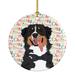 The Holiday Aisle® Bernese Mountain Dog Christmas Hanging Figurine Ornament /Porcelain in Black/Pink/White | 2.8 H x 2.8 W x 0.15 D in | Wayfair