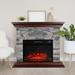 Loon Peak® Electric Fireplace Marble/Stone in Gray | 34.5 H x 40.2 W x 10.8 D in | Wayfair 1A6D4123FF184ED0B6B89829D128BDE8