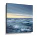 Highland Dunes Lake Superior Waves Navy Crop Gallery Wrapped Canvas in Blue/Yellow | 10 H x 10 W x 2 D in | Wayfair