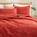 Ebern Designs Stroman Quilted Microfiber Coverlet Set Microfiber in Red | Queen Quilt + 2 Standard Pillowcases | Wayfair