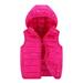 ZMHEGW Toddler Jacket Child Baby Boys Girls Sleeveless Winter Solid Hooded Vest Outer Outwear Outfits Clothes