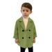 Baby Boys Jackets Toddler Kids Baby Girls Plaid Solid Coat Elegant Notched Collar Double Jacket Wool Coat Trench Coat Boys Clothing