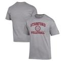 Men's Champion Heather Gray Stanford Cardinal Volleyball Icon Powerblend T-Shirt