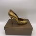 Gucci Shoes | Gucci Kelly Knot Pumps Peep Toe Shoes Leather 9 1/2 B | Color: Gold | Size: 9.5