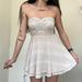 Free People Dresses | Free People Strapless Cream White Sweetheart Mini Dress With Silver Studded Embr | Color: Cream/Tan | Size: Xs