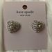 Kate Spade Jewelry | Kate Spade Pave Something Spark Heart Stud Earrings In Silver | Color: Silver | Size: Os