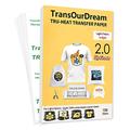 TransOurDream Tru-Transfer Paper - 100 Sheets A4 Inkjet Heat Transfer Paper Iron On Transfer Paper 2.0 for White and Light T Shirts Fabrics NO Mirror Print,Easy to Use (TRANS-2-100)