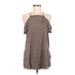 Zara Casual Dress - Shift Halter Short sleeves: Tan Print Dresses - Women's Size Small