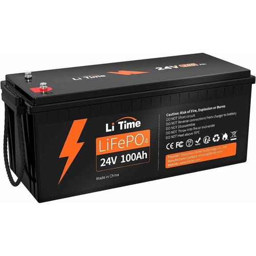 Ampere Time - Batterie 24V 100Ah LiFePO4 solarbatterien & windkraft-batterien Akku 4000+ Zyklen