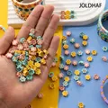 Perles de fleurs colorées en émail pour bijoux bracelets élastiques Boho accessoire de bricolage