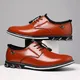 Oxford – chaussures habillées à lacets pour hommes chaussures d'affaires en cuir noir confortables
