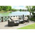 Direct Wicker PAS-1515-Grey 5 Piece Outdoor PE Rattan Wicker Patio Sofa Set Gray