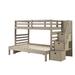 Everest Twin-over-Full 2-drawer Solid Wood Bunk Bed with Staircase