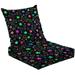 2-Piece Deep Seating Cushion Set seamless with bright neon stars Outdoor Chair Solid Rectangle Patio Cushion Set