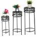 YouLoveIt 3PCS Plant Stand Metal Potted Plant Stand Flower Pot Stands Potted Holder Indoor Outdoor Decorative Plant Display Rack for Garden