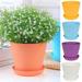 8 Pack Plastic Flower Plant Pots 5.5 inches Thickened Seedlings Nursery Pots with Tray Assorted Flower Pots Colorful Plastic Planters with Saucers Gardening Plant Containers for Outdoor Indoor