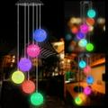 Solar Crystal Ball Wind Chime Mobile Hanging Wind Chime Color Changing Solar Power Wind Chime Light for Home Patio Yard Garden Decoration