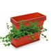 3 Pcs Rectangular Plastic Planters Flower Vegetable Planters Boxes Flower Planter Pot for Indoor Outdoor Garden Balconies Patio Home Decor