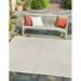 Rugs.com Outdoor Lattice Collection Rug â€“ 8 Ft Square Ivory Flatweave Rug Perfect For Living Rooms Kitchens Entryways