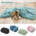 Visland Dog Cat Blanket Portable Thickened Soft Cozy Fluffy Plush Winter Warm Pet Cushion for Puppy Kitten Small Medium Large Dogs