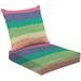 2-Piece Deep Seating Cushion Set Rainbow design for girls Outdoor Chair Solid Rectangle Patio Cushion Set