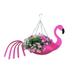 Hanging Flower Pot Flying Parrot Flower Pot Hanging Planters for Indoor Outdoor Plants Rust-Proof Metal Chain Included Multifunctional Flower Container Flamingo Parrot Rooster