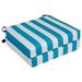 Blazing Needles 20 x 19 in. Patterned Outdoor Chair Cushions Classic Stripe Turquoise - Set of 2