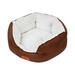 Dog Bed Cat Beds for Indoor Cats Pet Bed for Puppy and Kitty Round Super Soft Plush Flannel Puppy Beds with Slip-Resistant Bottom M 24.8*20.8*7.8inch Coffee