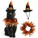 Halloween Cat Wizard Costume Cosplay Accessories Set Pet Witch Scarf Wizard Hat Outfits