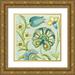 Wright Sydney 20x20 Gold Ornate Wood Framed with Double Matting Museum Art Print Titled - Decorative Golden Bloom II
