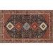 Ahgly Company Indoor Rectangle Traditional Dark Almond Brown Persian Area Rugs 2 x 4