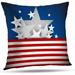 Queen s designer Pillowcover 18x18 Independence Day red and White Stripes Throw Pillow Cover Home Decorative Cushion Case Pillow Case Sofa Bed car Living Home with Hidden Zipper