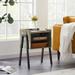 Lark Manor™ Alsa Bedroom Set Bed Frame & Nightstand 3 Piece Wood/Metal in Gray | 35 H x 60 W x 80 D in | Wayfair DBA36F183A294D5BA2FFCBBA6C6DFB60