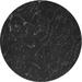 Ahgly Company Indoor Round Patterned Black Novelty Area Rugs 5 Round