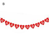 Double Happiness Banner Fine Workmanship Easy to Use Non Woven Fabric Chinese Red Love Hollow Double Happiness Garland for Bedroom