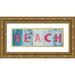 SD Graphics Studio 14x7 Gold Ornate Wood Framed with Double Matting Museum Art Print Titled - Beach and Sand I