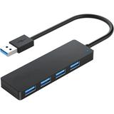 USB Hub 4 Port USB 3.0 Hub Ultra Slim Portable Data Hub Applicable for iMac Pro MacBook Air Mac Mini/Pro Surface Pro Notebook PC Laptop USB Flash Drives Tesla Model 3 and Mobile HDD