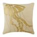 Pillow Cover 22x22 inch (55x55 cm) Throw Pillow Cover Beige Pillow Cover Sea Creatures Ocean Beach Theme Metallic Faux Leather Applique Pillow Cover Cotton Linen - Gold Jellyfish