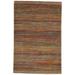 4 X 7 Rug Wool Rust Modern Hand Knotted Bohemian Striped Room Size Carpet