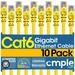 Cmple - [10 PACK] 10 Feet Cat6 Ethernet Cable 10Gbps - 550Mhz Patch Cable Cat6 Cable Internet Network Cord UTP Computer LAN Cable with RJ45 Connectors Cat 6 Wire - Yellow