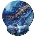 Mouse Pad Memory Foam Wrist Support Mouse Pad Ergonomic Mouse Pad with Support Non-Slip Rubber Base Wrist Rest Pad for Office Home Working Easy Typing & Pain Relief Blue Marble