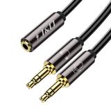 Splitter Cable Gold Plated 1/8 inch TRRS Female to TRS Male Mic CTIA Headphone Y Adapter Separate