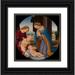 Lorenzo di Credi 12x12 Black Ornate Wood Framed Double Matted Museum Art Print Titled: Madonna Adoring the Child with the Infant Saint John the Baptist and an Angel (Early 1490s)