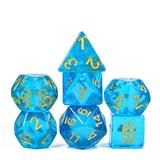 Cusdie 7-Die Resin DND Dice Polyhedral Dice Set with Aurora Glitters for Role Playing Game Dungeons and Dragons D&D Dice MTG Pathfinder