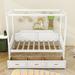 Red Barrel Studio® Twin Size 3 Drawers Wooden Canopy Daybed Wood in White | 66 H x 41 W x 78 D in | Wayfair F979295FEBA545A8AC632425606BF4AC