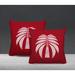 Bayou Breeze Blend Throw Square Indoor/Outdoor Pillow Cover & Insert Polyester/Polyfill blend in Red | 20 H x 20 W x 5.25 D in | Wayfair