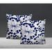 Red Barrel Studio® Blend Throw Square Indoor/Outdoor Pillow Cover & Insert Polyester/Polyfill blend in Blue/Navy | 17 H x 17 W x 4.5 D in | Wayfair