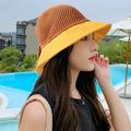Anvazise Bucket Hat Casual Wide Brim Polyester Breathable Fishing Cap for Outdoor Yellow